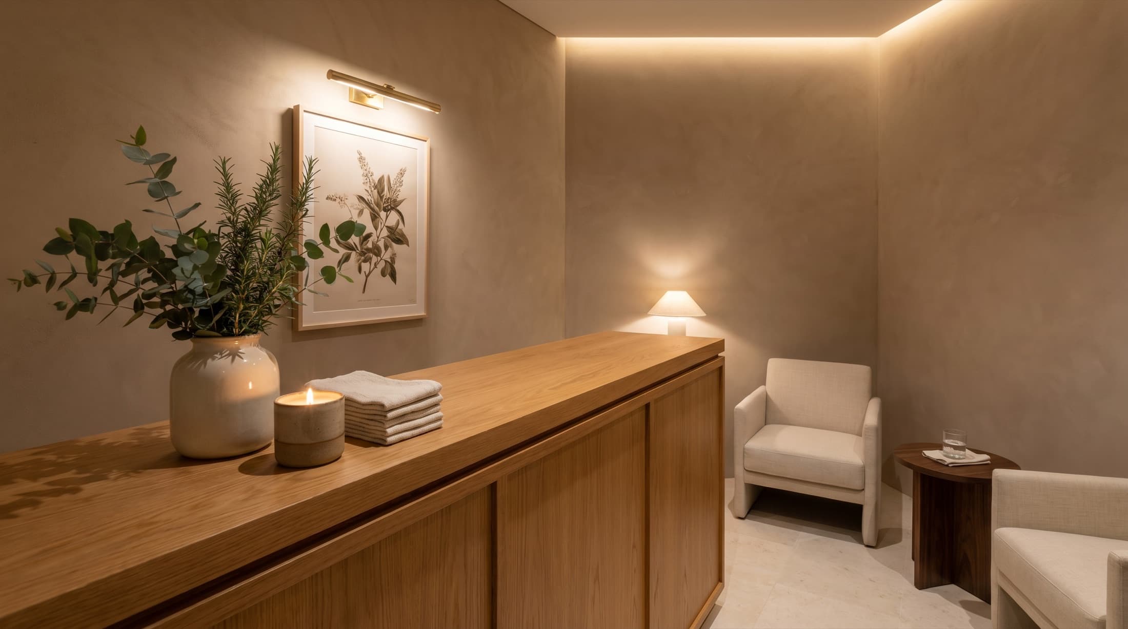 The Fern & Soul reception and waiting area